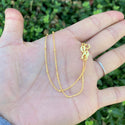 1pc 925 Sterling Silver 1.85mm Bead Station Curb Chain Bracelet, Real 18K Yellow Gold Plated, Length Selections: 6.5 inch/7 inch/7.5 inch/8 inch