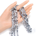 200pcs Creative Club Faceted Bicone Crystal Glass Beads, Silver Shade, 8mm (0.31 Inch), Hole ID 1.1mm, CCB832
