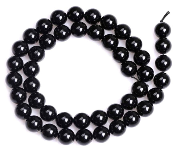 Natural Grade A Black Tourmaline Gemstone Round Beads, 15 Inch/1 Strand, Size Selections: 4mm/6mm/8mm