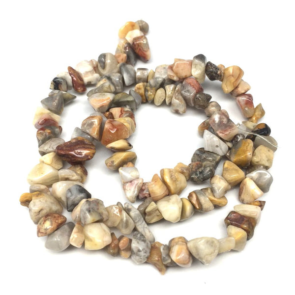 Natural Crazy Lace Agate Gemstones Chip Beads, Free Form, 5mm-8mm, Hole ID 1mm, 1 Strand/31 Inch, GZ1-21