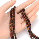 Natural Picasso Jasper Gemstone Heishi Tube Rondelle Beads, 4x2mm/Small, Hole ID 0.9mm, 14.5 Inch/1 Strand, GH-C19