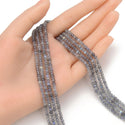 Natural Flashy Labradorite Gemstone Tiny Small Faceted Rondelle Beads, 4x3mm, Hole ID 0.65mm, 15 Inch/1 Strand,  GK-B2