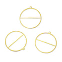 10pcs 38mm Large Round Buckle Shape Drop Pendants, Tarnish Resistant, 18K Yellow Gold Plated Brass, BFW-A24