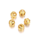 50pcs Tarnish Resistant Artistic Filigree Round Beads, 18K Yellow Gold Plated Brass, Size Selections: 6mm/8mm/10mm