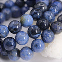 Natural Blue Dumortierite Gemstone Round Beads, 1 Strand/15 Inch, Size Selections: 4mm/6mm/8mm/10mm