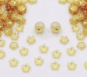 100pcs Filigree Flower Bead Caps, 18K Yellow Gold Plated Brass, 10mm, CF47-2