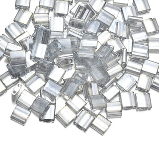 10g Miyuki Full Tila Square Seed Beads 5x5mm, Luster Light Grey (TL-1881)