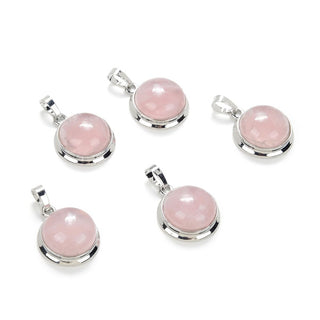 2pcs Natural Pink Rose Quartz Round Gemstone Pendant Drops, 20mm, G2P-K3