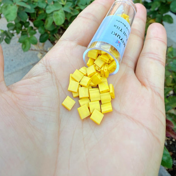 10g Miyuki Full Tila Square Seed Beads 5x5mm, Matte Rich Yellow (TL-2311)