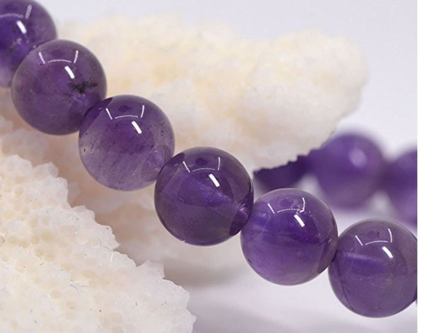 Natural Purple Amethyst Gemstone Round Beads, 15 Inch/1 Strand, Size Selections: 4mm/6mm/8mm/10mm