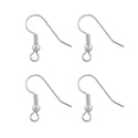 50pcs Tarnish Resistant Fish Earring Hooks, Sterling Silver Plated Brass, 18mm, 0.7mm/21 Gauge, BF20-1