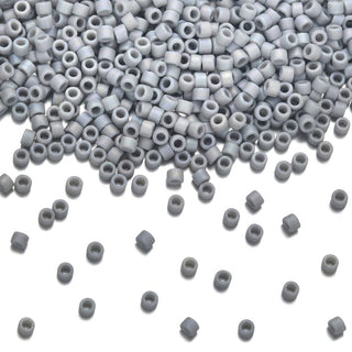 7.5g Miyuki Delica 11/0 Seed Beads, Matte Rainbow Shark Fin Grey DB2320