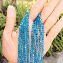 500pcs Creative Club Faceted Bicone Crystal Glass Beads, Aquamarine Blue, 4mm (0.16 Inch) Small Tiny, Hole ID 0.9mm, CCB410