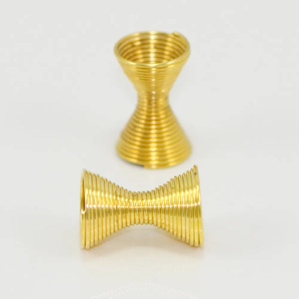 100pcs Large Hole Double Side Wire Coil Spring Beads, 18K Yellow Gold Plated Brass, 11x7mm, Hole ID 5mm, CF113-2
