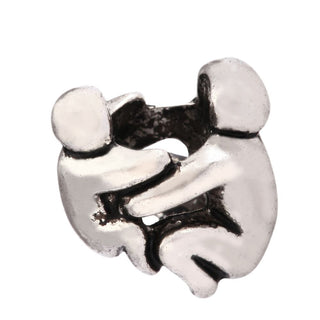 20pcs Mother Love Large Hole Beads, Hole ID 4.5mm, Antique Silver, Zinc Alloy Metal, MEC-B4