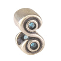 Real 925 Sterling Silver Charm, December Birthstone Bead, Cubic Zirconia CZ Blue Zircon...