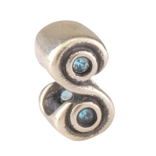 Real 925 Sterling Silver Charm, December Birthstone Bead, Cubic Zirconia CZ Blue Zircon...