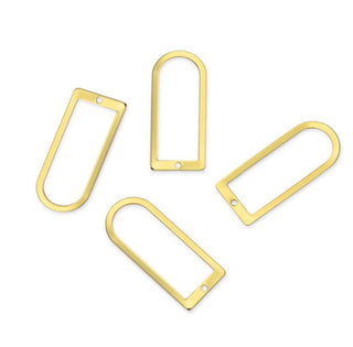 10pcs 30mm Large Rounded Rectangle Links, Tarnish Resistant, 18K Yellow Gold Plated Brass, BFW-A23