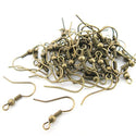 100pcs Fish Earring Hooks Ear Wire, Antique Bronze Plated Brass, 0.7mm/21 Gauge, 18mm Long CF20-4