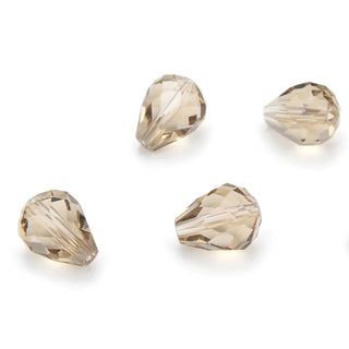 24pcs Adabele Austrian Faceted Teardrop Crystal Beads #5500, Silver Champagne, 10mm x 8mm, Hole ID 1.1mm, SST-1029