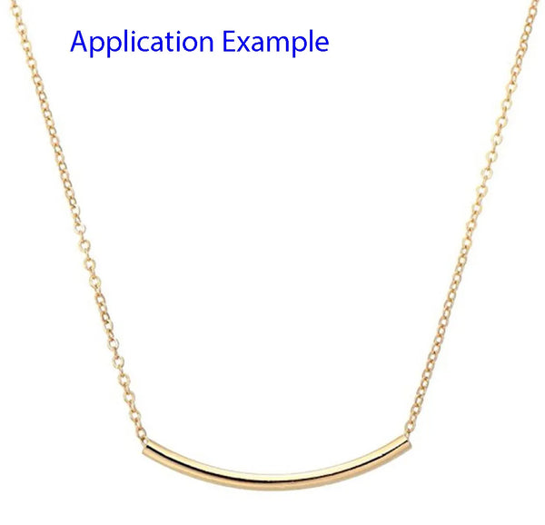 10pcs 925 Sterling Silver Curved Noodle Tubes, Real 18K Yellow Gold Plated, Hole ID 1.5mm, Size Selections: 20mm/25mm/30mm