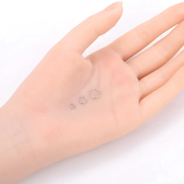 200pcs 304 Stainless Steel Open Jump Rings (4mm/6mm/8mm)