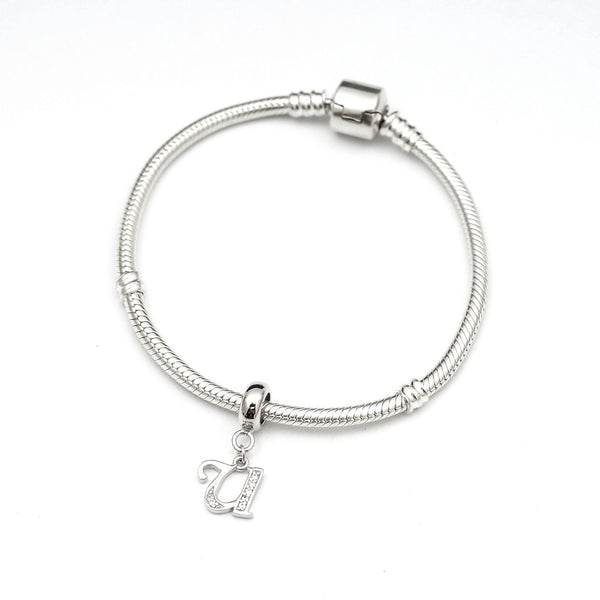 1pc 925 Sterling Silver Letter U, Alphabet Charm Pendant Drop, 18mm Long, Hole ID 4.5mm, EC3-A21