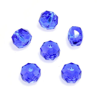 25pcs Adabele Austrian Faceted Donut Rondelle Crystal Beads #5045, Sapphire Blue, 8mm x 5mm, Hole ID 1.2mm, SSO-813