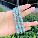 1 Strand Stretch Natural Blue Larimar Free Form Gemstone Bracelet, 5-8mm Small Beads, Length Selections: 7 inch/7.5 inch