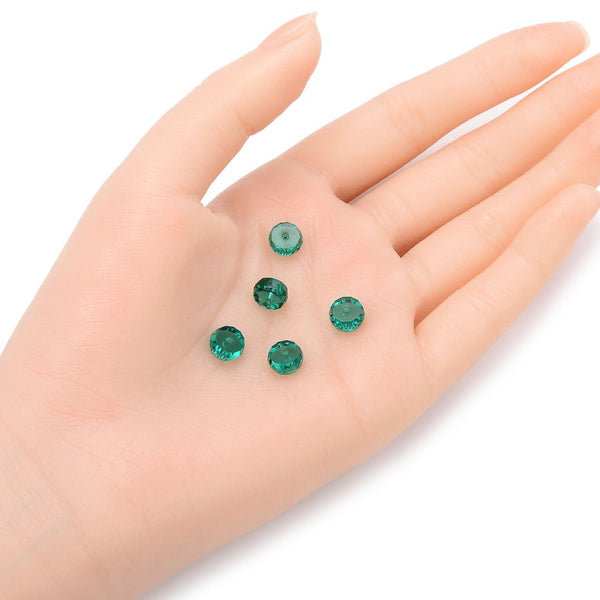 25pcs Adabele Austrian Faceted Heishi Rondelle Crystal Beads, Emerald Green, 8x4mm, Hole ID 1mm, SSV-824 - image 2
