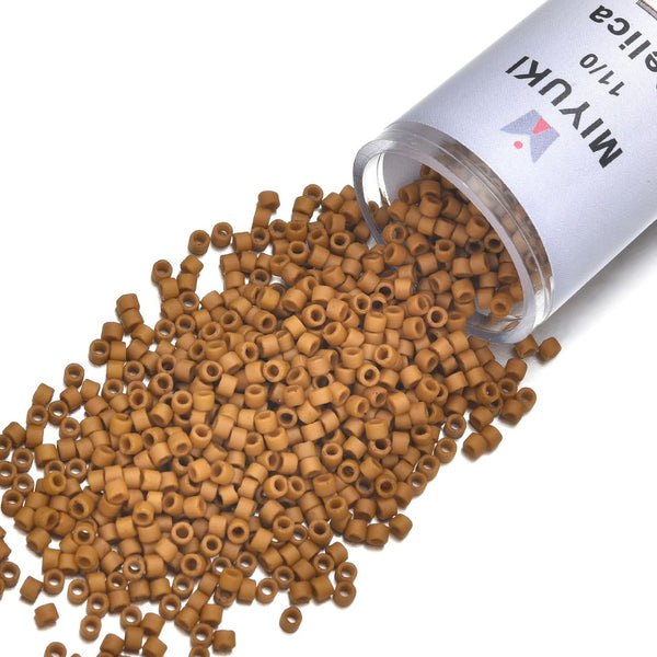 30g Miyuki Delica 11/0 Seed Beads, Opaque Matte Glazed Toast DB2286