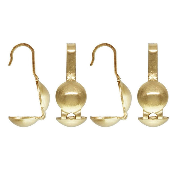 50pcs Tarnish Resistant Clamshell Calotte Bead Tips, 18K Yellow Gold Plated Brass, Open Hook, 9x4mm, BF82-2