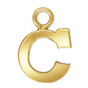 1pc Real 1/20 14K Gold Filled Letter C, Small Alphabet Charm Drop, 5.6x5.8mm, JK12-A3