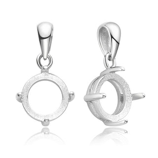 2pcs 925 Sterling Silver Open Back Round Bezel Blank Setting, Inner Bracket Diameter Selections: 6mm/8mm/10mm