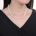 Natural Grade A Potato Round White Cultured Freshwater Pearl Necklace, 7-8mm Pearl Strand, Length Selections: 16 inch/18 Inch