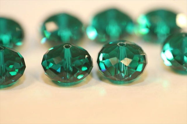 24pcs Adabele Austrian Faceted Rondelle Crystal Beads #5040, Emerald (Green), Size Selections: 6x4mm, 8x6mm, 10x8mm