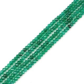Natural Emerald Green Quartz Gemstone Faceted Rondelle Beads, 3x2mm/Small Tiny, Hole ID 0.8mm, 13 Inch/1 Strand, GH2R-10
