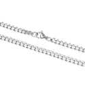 5pcs 304 Stainless Steel 5mm Diamond-Cut Cuban Curb Chain Necklaces (18 Inch/20 Inch/22 Inch)