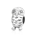 Cute Real Solid Sterling Silver Owl Charm Bead, Compatible with Pandora All Other Charm Bracelets