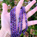 Natural Amethyst Purple Crystal Gemstone Oval Tumbled Pebble Beads, Irregular, 7mm to 12mm, Hole ID 1mm, 15 Inch/1 Strand, GZ12-14