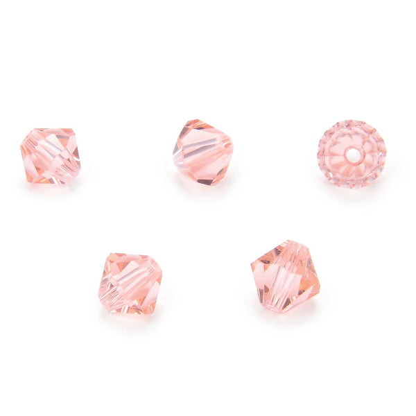 50pcs Adabele Austrian Faceted Bicone Crystal Beads #5301, Light Padparadscha (Pink), Size Selections: 6mm/8mm/10mm