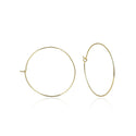 20pcs Tarnish Resistant Round Hoop Earring Findings, 18K Yellow Gold Plated Brass, 0.7mm/21 Gauge, Size Selections: 20/30/40/40/50mm