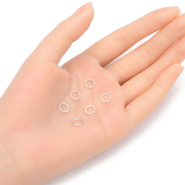 20pcs 925 Sterling Silver Split Jump Rings, 0.7mm/21 Gauge, Size Selections: 5mm/6mm/7mm/8mm/10mm/12mm