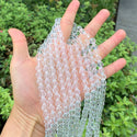 140pcs Creative Club Faceted Round Crystal Glass Beads, Crystal Clear, 8mm, Hole ID 1mm, CC2R801