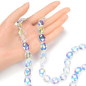 50pcs Creative Club Faceted Flat Oval Crystal Beads, Crystal AB, 16x12mm/Large, Hole ID 1.1mm, CCO-2