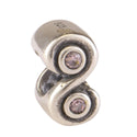 Real 925 Sterling Silver Charm, October Birthstone Bead, Cubic Zirconia CZ Pink Tourmaline...