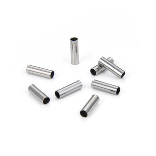 100pcs 304 Stainless Steel Round Tube Connectors – 15mm Length, 1.5mm Hole, Sleek Finish