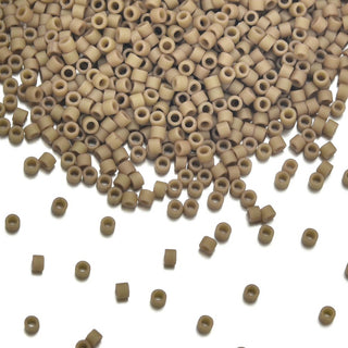 30g Miyuki Delica 11/0 Seed Beads, Matte Glazed Green Tea Luster DB390