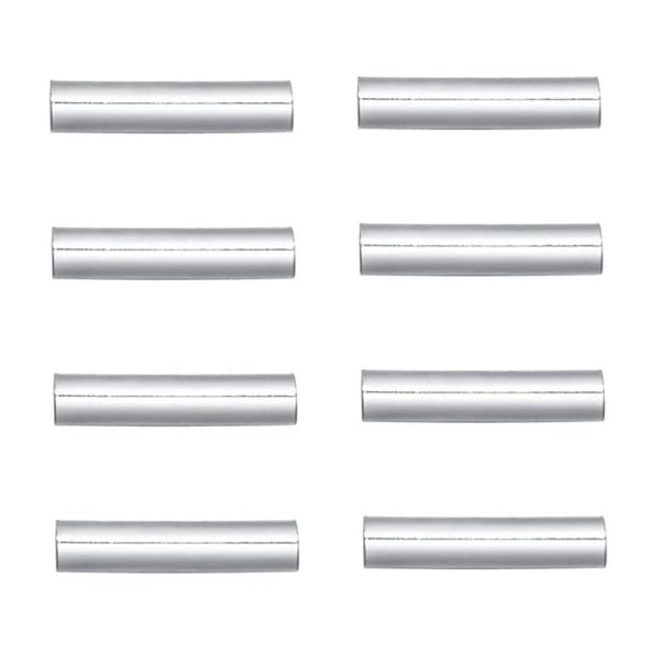 100pcs Tarnish Resistant Small Tiny Straight Tubes, Sterling Silver Plated Brass, 5x1mm, Hole ID 0.6mm, BF30-1