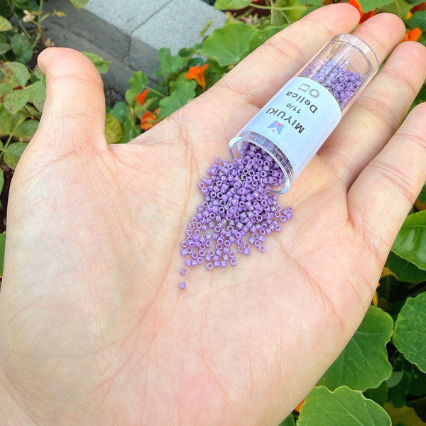 7.5g Miyuki Delica 11/0 Seed Beads, Duracoat Opaque Dark Orchid DB2139